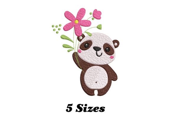 Adorable Panda Bear Holding Flower