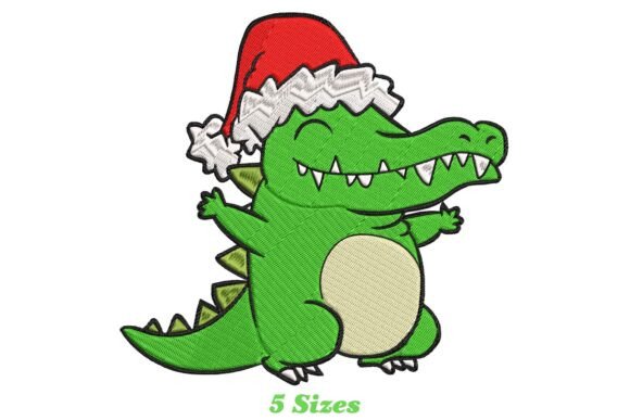 Alligator Christmas Embroidery