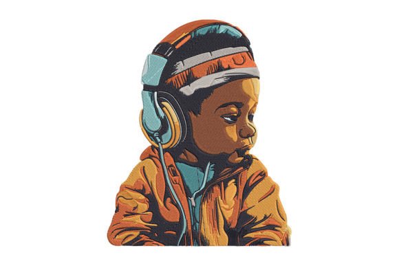Black Boy Hiphop Embroidery Design