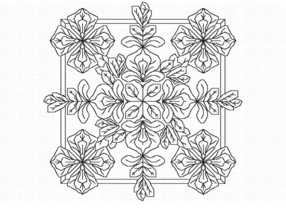Blackwork Square Embroidery Design