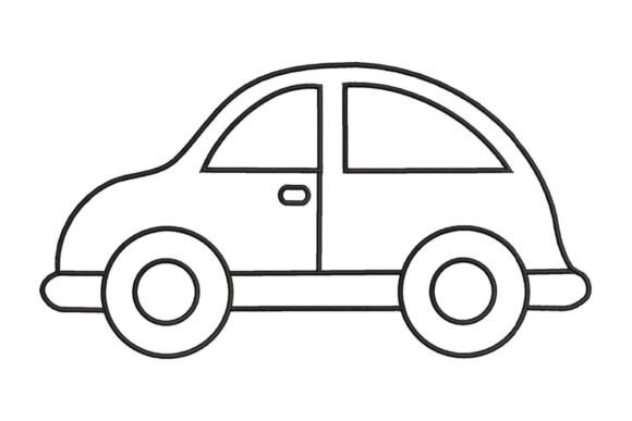 Car Outline Embroidery Design