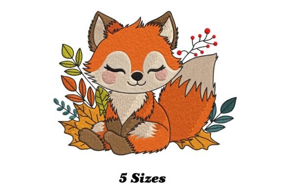 Charming Fox Embroidery Design