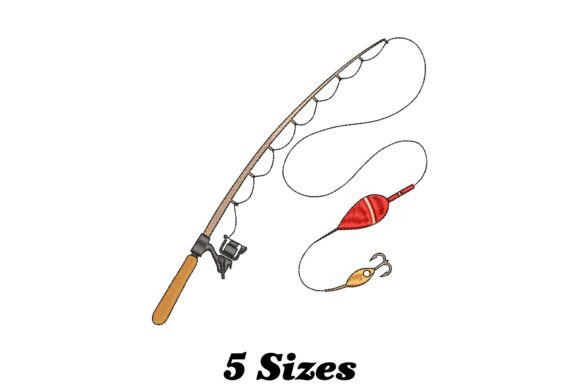 Fishing Rods Embroidery Design