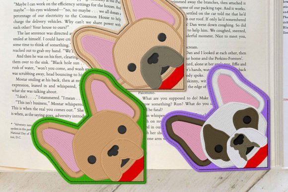 French Bulldog Face Corner Bookmark ITH