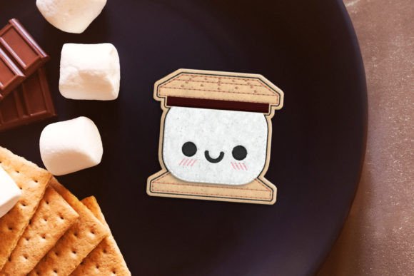 Kawaii Cartoon Smore ITH Feltie Applique