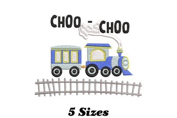 Kids Train Embroidery Design