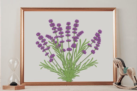 Lavender Flowers Embroidery Design