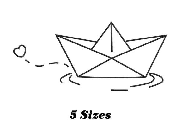 Paper Boat Embroidery Design