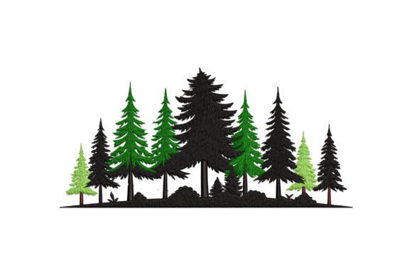 Pine Tree Forest Silhouette