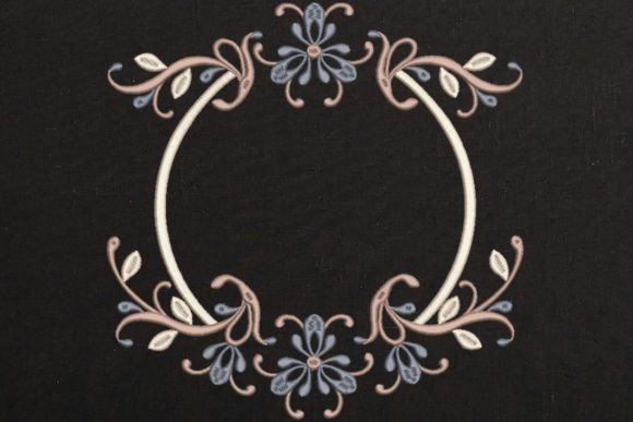 Round Floral Frame for Monogram