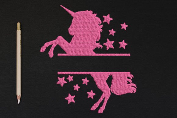Standing Unicorn Split Text Frame