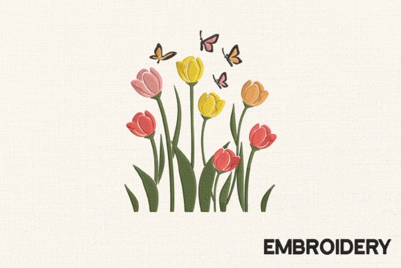 Tulips with Butterfly
