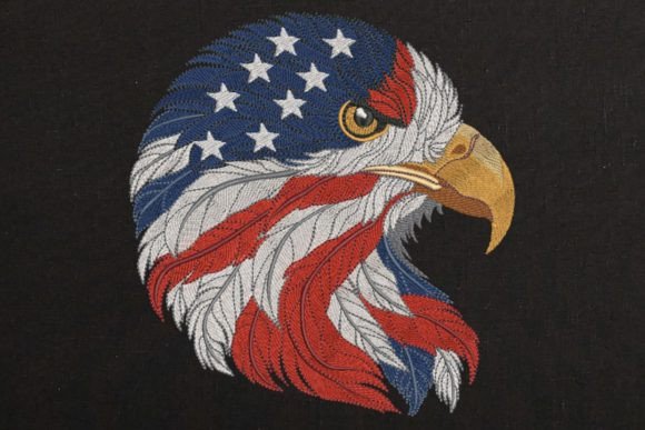USA Patriotic Eagle Flag 2 on Black