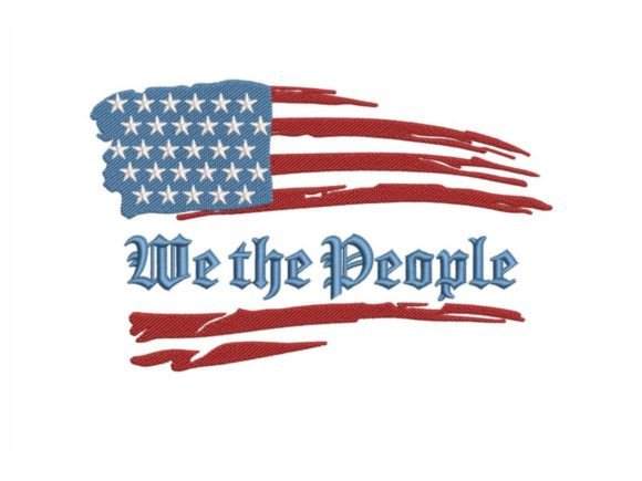 We the People Embroidery Design