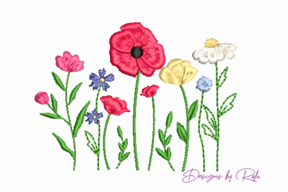 Wildflower Poppy Daisy Cornflower
