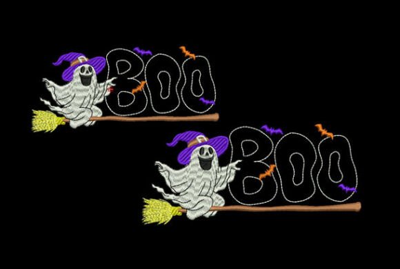 Witch Ghost, Boo: A Seasonal Embroidery Gem